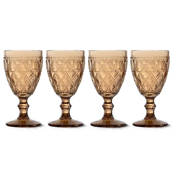 Набор из 4 бокалов для вина 400 мл Dubai, цвет янтарный, стекло, WD Lifestyle, Италия, WD-475A - изобр. 7