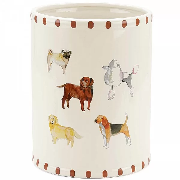 Корзина для мусора в ванную комнату Dogs on Parade материал керамика, 20х20х25,5 см, Avanti, США, 13688F - изобр. 7