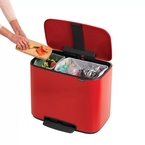 Мусорный бак 2 секции Pedal Bin Bo, пламенно-красный, 11+23л, Brabantia, 121166 - изобр. 15