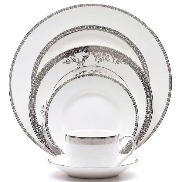 Блюдце кофейное Vera Wang Lace Platinum 12,5 см, материал фарфор, цвет белый, Wedgwood, Великобритания, 50127202008 - изобр. 9