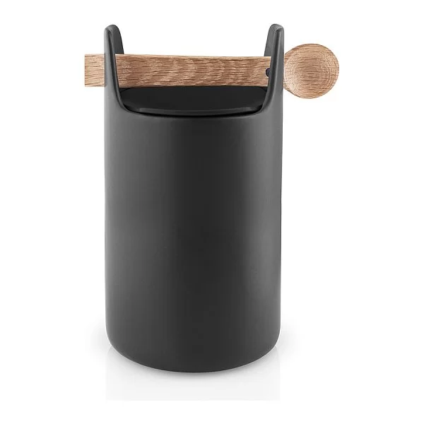 Емкость для хранения Toolbox с крышкой и ложкой 11,5x11,5x20 см, материал керамика + дуб, цвет черный, Eva Solo, Дания, 520429 - изобр. 7
