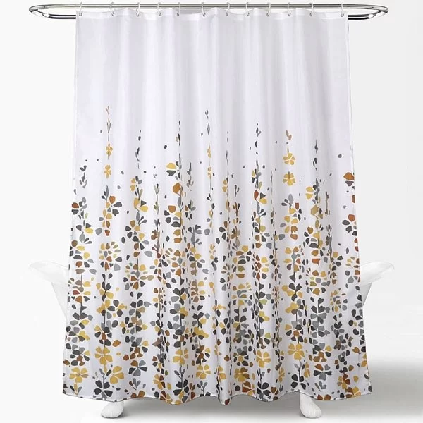 Шторка для ванной комнаты Garland 180х180 см, полиэстер, цвет белый + желтый, Carnation Home Fashions, США, ALA180YEL - изобр. 7