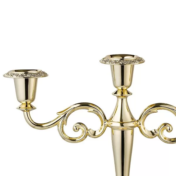 Канделябр трехрожковый, высота 25 см, цвет золотой, нержавеющая сталь, Queen Anne, Великобритания, QA-4/8203 - изобр. 8