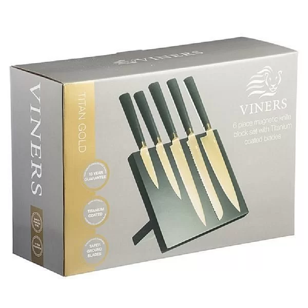 Набор из 5-ти кухонных ножей на подставке Titan Gold титан + нержавеющая сталь, Viners, Великобритания, v_0305.140 - изобр. 10