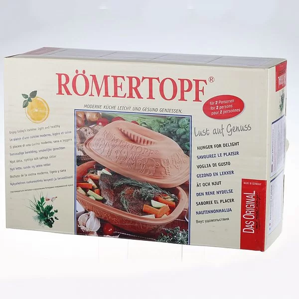 Глиняная форма для запекания мяса на 2,5 кг высота 17 см, Roemertopf, Германия, 111 05 - изобр. 11