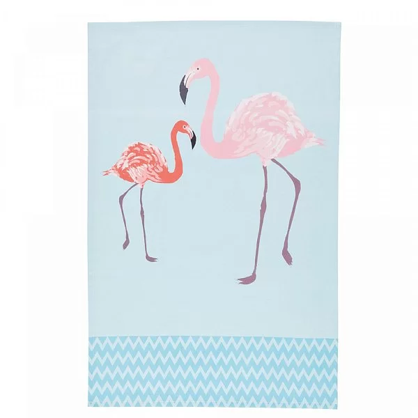 Набор из 2-х полотенец FLAMINGOS 70x47 см, хлопок, цвет голубой + розовый, Kitchen Craft, Великобритания, KCFLAMTTPK2 - изобр. 8