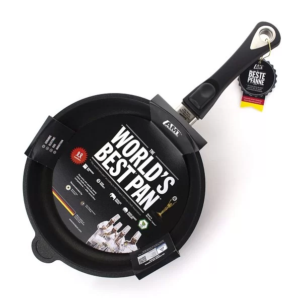 Сковорода 28 см с антипригарным покрытием индукция, высота 5 см, фиксированная ручка, AMT Gastroguss, AMT I-528FIX - изобр. 8