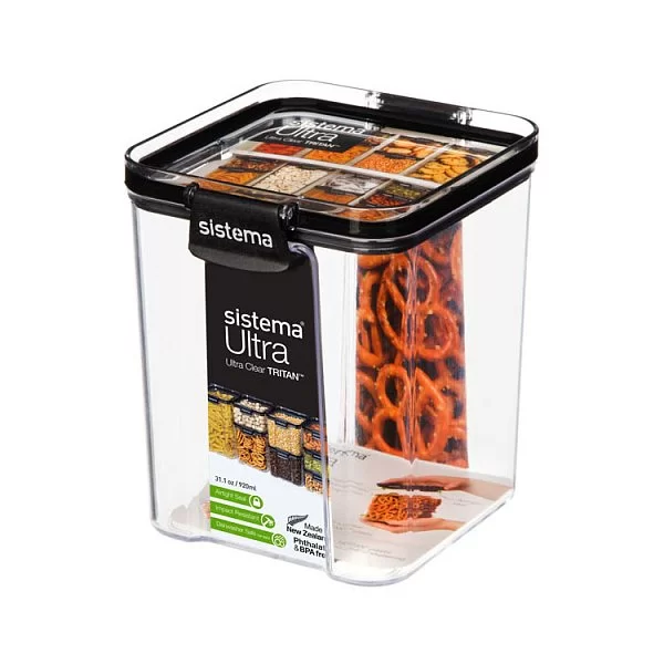 Контейнер квадратный Ultra Square 10,2х10,2х12,1 см, материал пластик, цвет черный, Sistema, Новая Зеландия, SI51402 - изобр. 7