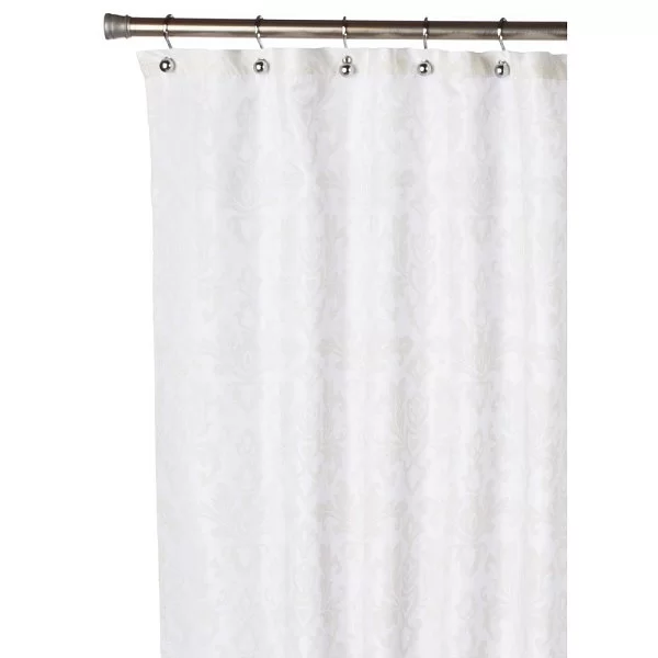 Шторка для ванной Damask Ivory 183x178 см, цвет белый/кремовый, материал полиэстер, Carnation Home Fashions, США, FSCDAM/08 - изобр. 9