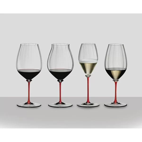 Бокал Fatto a mano Performance Riesling 623 мл, хрусталь, красная ножка, ручная работа, Riedel, Австрия, 4884/15R - изобр. 10