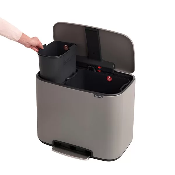 Мусорный бак 2 секции Pedal Bin Bo, серый, 11+23л, Brabantia, 121562 - изобр. 15