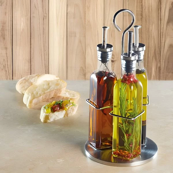 Набор из 3 стеклянных бутылок для масла и уксуса World of Flavours 270мл, Kitchen Craft, Великобритания, ICGLSALSET - изобр. 10