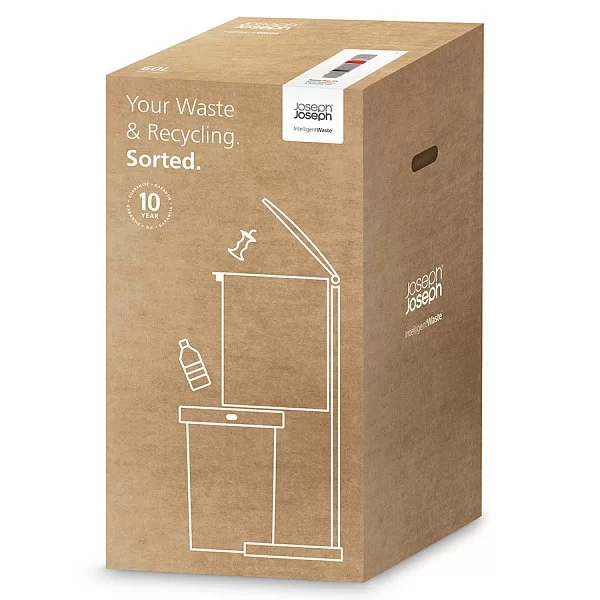 Контейнер для мусора с двумя баками Totem Pop 60 л, сталь, цвет серый, Joseph Joseph, Великобритания, 30091 - изобр. 15