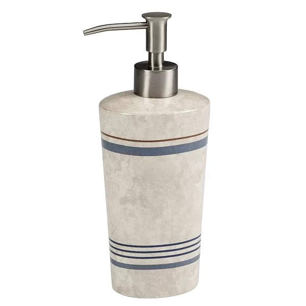 Дозатор для жидкого мыла Ticking Stripe 8х8х20 см, материал керамика, Creative Bath, США, TIC59BLU - изобр. 7