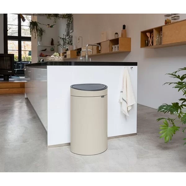 Мусорный бак Touch Bin, объем 40 л, 72х28 см, нержавеющая сталь, цвет бежевый, Brabantia, Бельгия, 200748 - изобр. 8