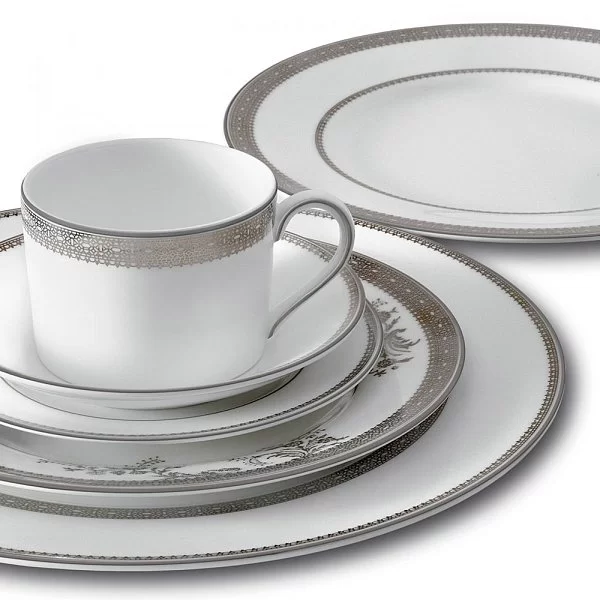 Блюдо овальное Vera Wang Lace Platinum 39 см, материал фарфор, цвет белый, Wedgwood, Великобритания, 50127203002 - изобр. 8