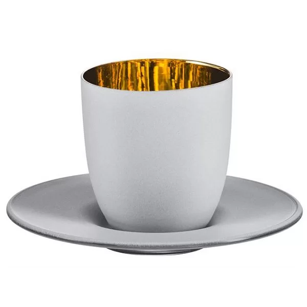 Чашка с блюдцем для эспрессо Cosmo Weiss 11,5x6,3 см, 100 мл, хрусталь, цвет белый + золото, Eisch, Германия, 72310906 - изобр. 7