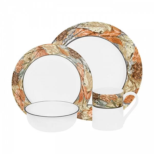 Набор посуды 16 предметов Woodland Leaves на 4 персоны, стекло, Corelle, 1109566 - изобр. 7