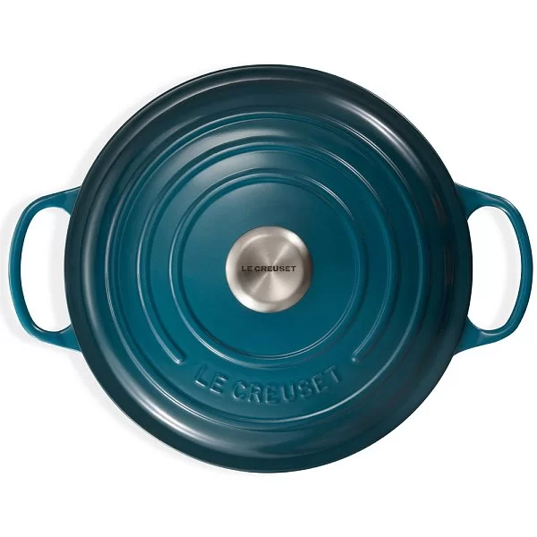 Кастрюля с крышкой 26 см, объем 5,3 л, материал чугун, цвет лазурный, Le Creuset, Франция, 21177266422430 - изобр. 8