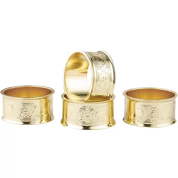 Набор из 4 колец для салфеток, диаметр 4,5 см, цвет золотой, нержавеющая сталь, Queen Anne, Великобритания, QA-4/902 - изобр. 7