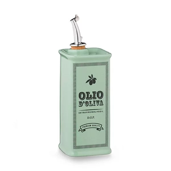 Бутылка для масла прямоугольная Oliere Vintage 500 мл, материал керамика, цвет зеленый, Nuova Cer, Италия, 9506-V50 - изобр. 7