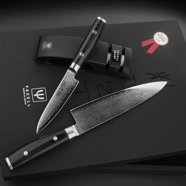Набор из 2-х кухонных ножей с точилкой RAN материал лезвия сталь VG-10 Laminated, Yaxell, Япония, YA36000-003 - изобр. 13