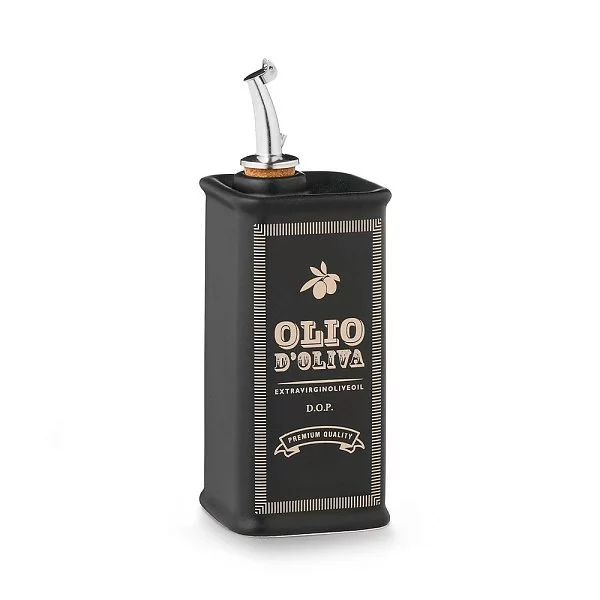 Бутылка для масла прямоугольная Oliere Vintage 250 мл, материал керамика, цвет черный, Nuova Cer, Италия, 9503-KJL - изобр. 7