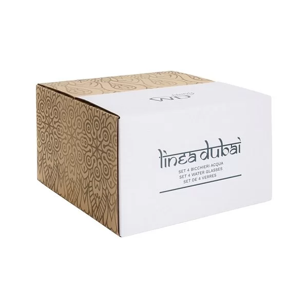 Набор из 4 стаканов для воды 300 мл Dubai, цвет прозрачный, стекло, WD Lifestyle, Италия, WD-477TR - изобр. 9