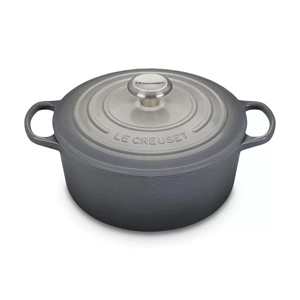 Кастрюля высокая с крышкой 24 см, объем 5,3 л, материал эмалированный чугун, цвет серый омбре, Le Creuset, Франция, 21177246844430 - изобр. 7