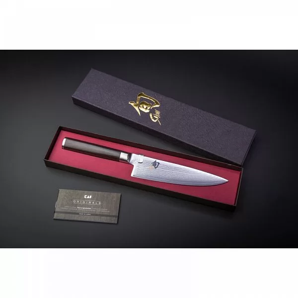 Нож кухонный поварской Shun Classic длина лезвия 15 см, сталь VG-10 в обкладках из дамаска, Kai, Япония, DM-0723 - изобр. 11