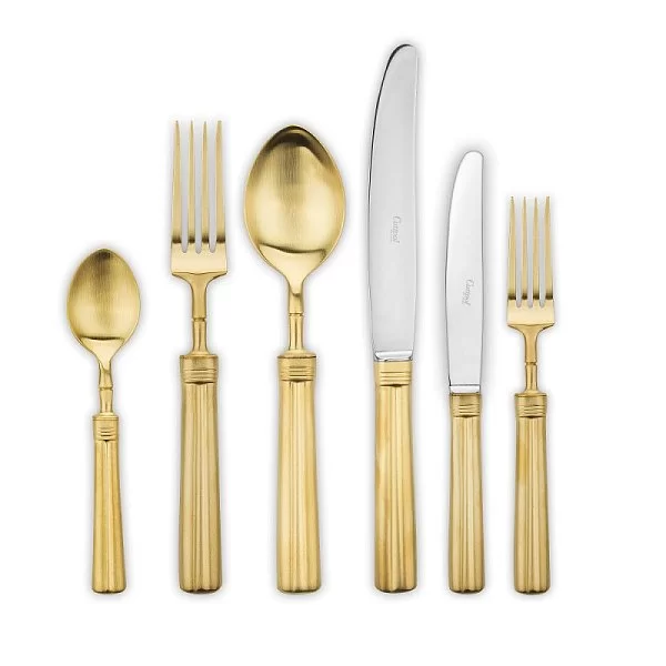Набор столовых приборов Fontainebleau Gold Brushed на 12 персон, 72 предмета, цвет золотой, нержавеющая сталь, Cutipol, Португалия, P1A.72 GB - изобр. 7