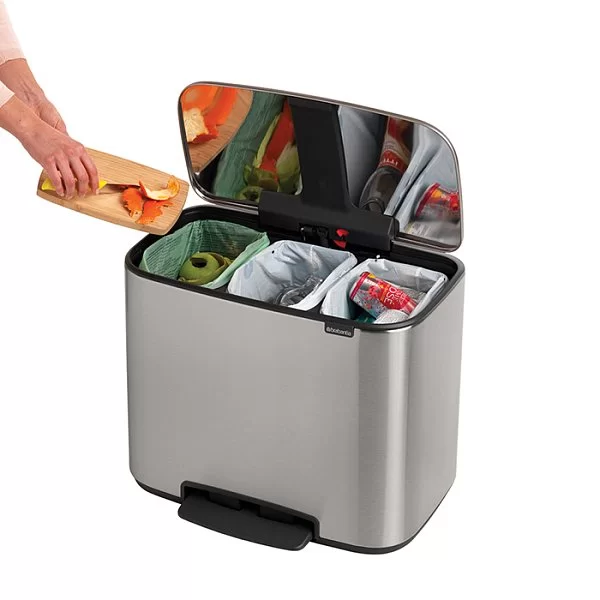 Мусорный бак 3 секции Pedal Bin Bo, 3x11л, стальной матовый, Brabantia, 121128 - изобр. 14