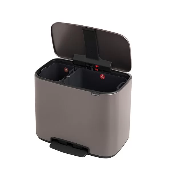 Мусорный бак 2 секции Pedal Bin Bo, платиновый, 11+23л, Brabantia, 121203 - изобр. 13