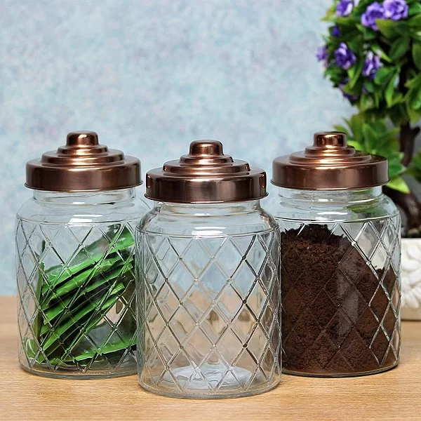 Ёмкость для хранения средняя Glass Jars Lattice, диаметр 10,5 см, материал стекло, T&G, Великобритания, 13101 - изобр. 10