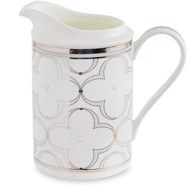 Молочник "Трефолио платиновый" 300 мл, материал фарфор, цвет платиновый + белый, Noritake, Япония, NOR4957L/93662 - изобр. 7