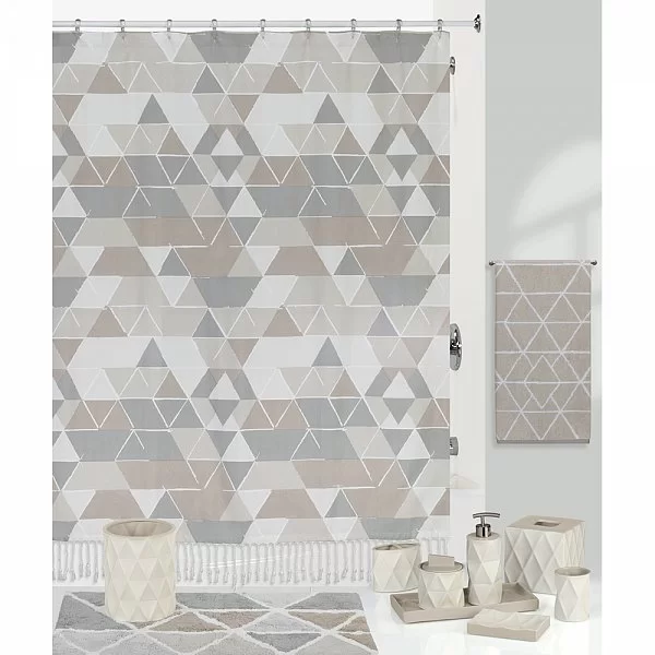 Дозатор для жидкого мыла Triangles 8х8х20 см, материал керамика, Creative Bath, США, TRI59NAT - изобр. 8