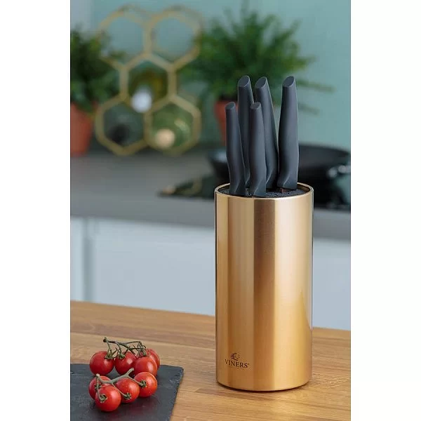 Набор из 5-ти кухонных ножей на подставке Opulence медь + нержавеющая сталь, цвет золотой, Viners, Великобритания, v_0305.184 - изобр. 9