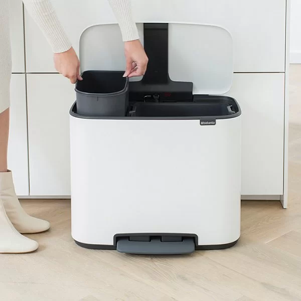 Мусорный бак 2 секции Pedal Bin Bo, белый, 11+23л, Brabantia, 121142 - изобр. 20