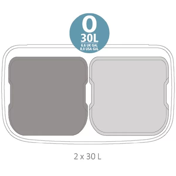 Мусорный бак двухсекционный Bo Pedal Bin 2x30л, нержавеющая сталь, цвет стальной матовый, Brabantia, Бельгия, 211461 - изобр. 11