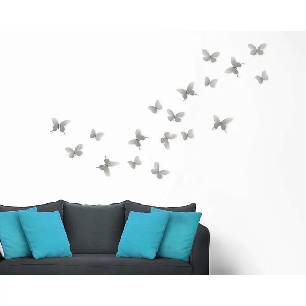 Декор для стен Mariposa 9 шт, цвет серебряный, материал металл, Umbra, Канада, 470789-410 - изобр. 9