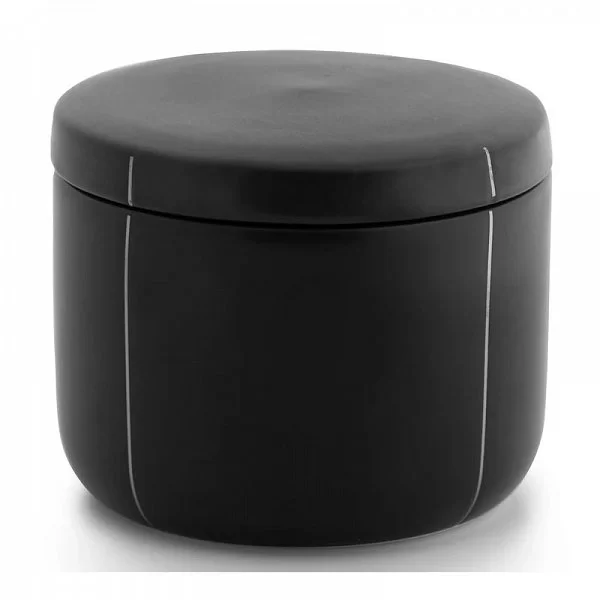 Косметическая емкость с крышкой Nero 12,5х12,8х10 см, керамика, цвет черный, Kassatex, США, ANE-CJ-BK - изобр. 7