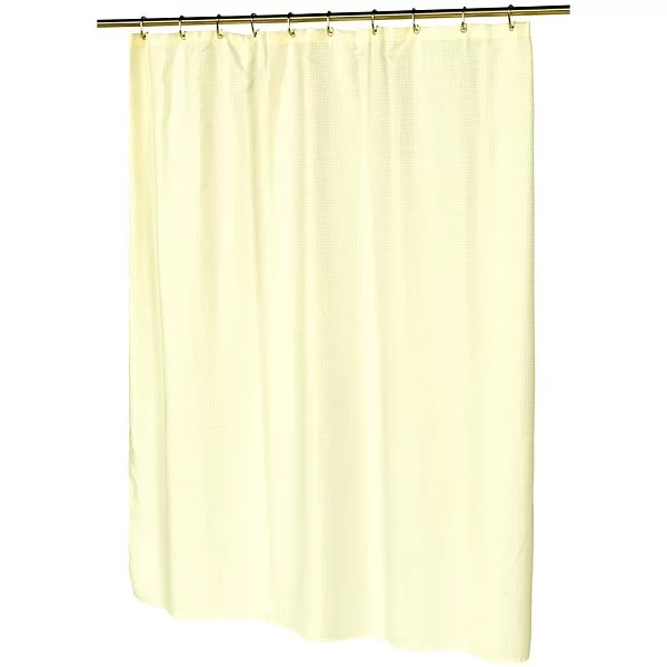 Шторка для ванной Waffle Weave Ivory 178x183 см, цвет кремовый, материал полиэстер, Carnation Home Fashions, США, SCWAF-08 - изобр. 7