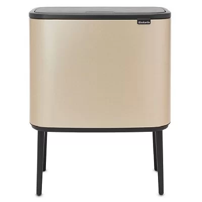Мусорный бак 2-х секционный Touch Bin Bo объем 30 + 30 л, 54,5x31,2x65,6 см, нержавеющая сталь, цвет минерально-серый, Brabantia, Бельгия, 221460 - изобр. 48