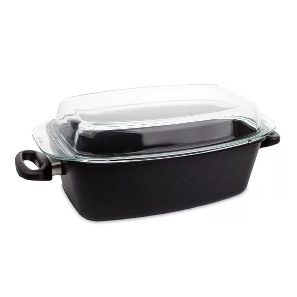 Утятница с антипригарным покрытием с крышкой 33х21х18 см, AMT Gastroguss, AMT 3321 - изобр. 7