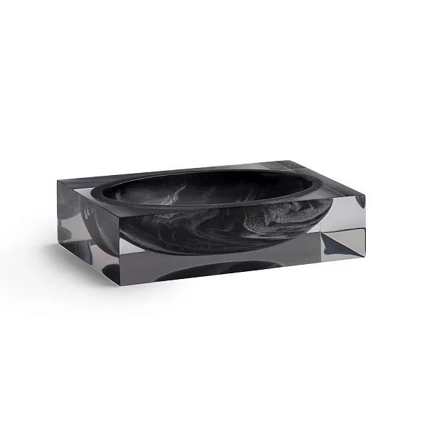 Мыльница Ducale Black 12,5х9х3 см, полистоун, Kassatex, США, ADE-SD-BW - изобр. 7