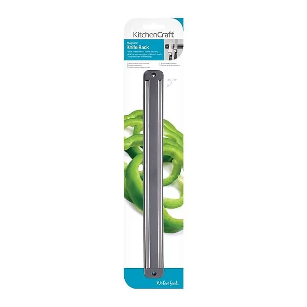 Рейлинг для ножей магнитный 35x4 см, нержавеющая сталь, цвет серый, Kitchen Craft, Великобритания, KCRACKMAG - изобр. 8