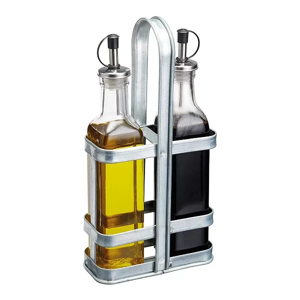 Подставка с 2-мя бутылками для масла и уксуса Industrial Kitchen 13x6,8x26 см, нержавеющая сталь, Kitchen Craft, Великобритания, INDOILVIN2PC - изобр. 8
