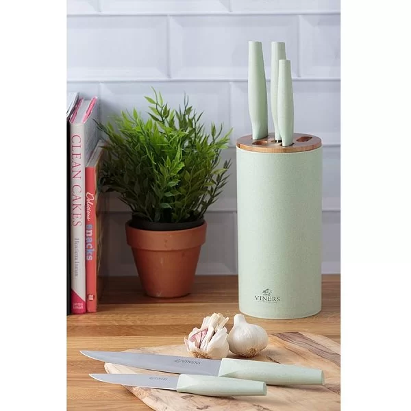 Набор из 5-ти кухонных ножей на подставке Organic нержавеющая сталь + полипропилен, цвет зеленый, Viners, Великобритания, v_0305.187 - изобр. 8