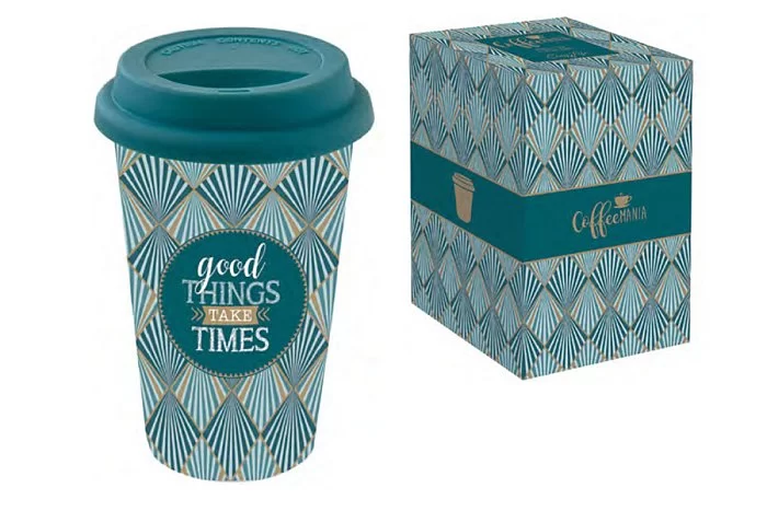 Кружка с крышкой Travel Mug 350 мл, фарфор, зеленый, Easy Life, EL-R0129_TM01 - изобр. 7
