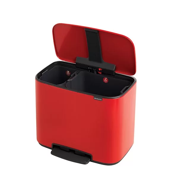 Мусорный бак 2 секции Pedal Bin Bo, пламенно-красный, 11+23л, Brabantia, 121166 - изобр. 12